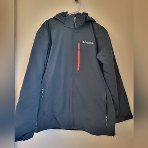 Columbia Soft Shell Fleece Lined Winter Ski Jacket - Size L Men, Dark Teal Green